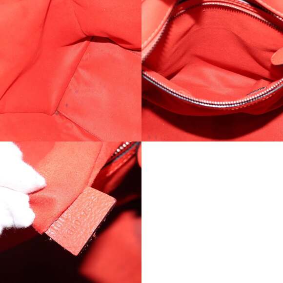 CELINE Luggage Hand Bag Leather Orange Silver - Picture 12 of 12